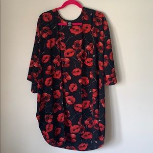 Bobeau Crinkle Rayon Cardigan